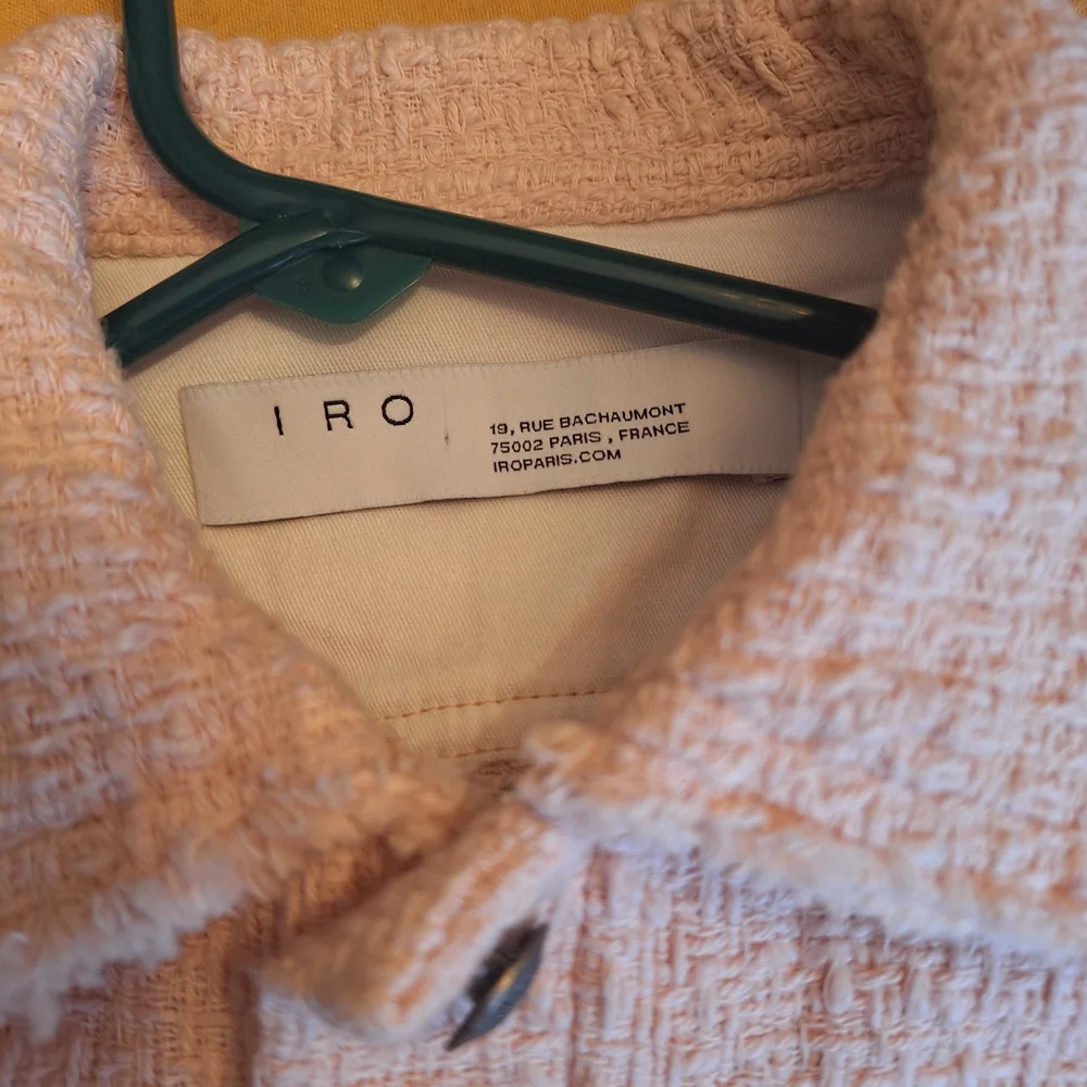 IRO Women's Button Front Pastel Pink Tweed Jacket XS